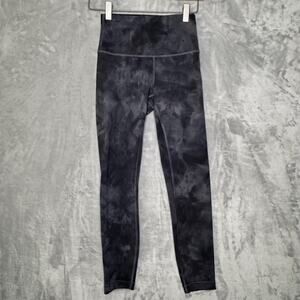 Lululemon Align Pants Womens 4 Black Gray High Rise Tie Dye Leggings Athleisure